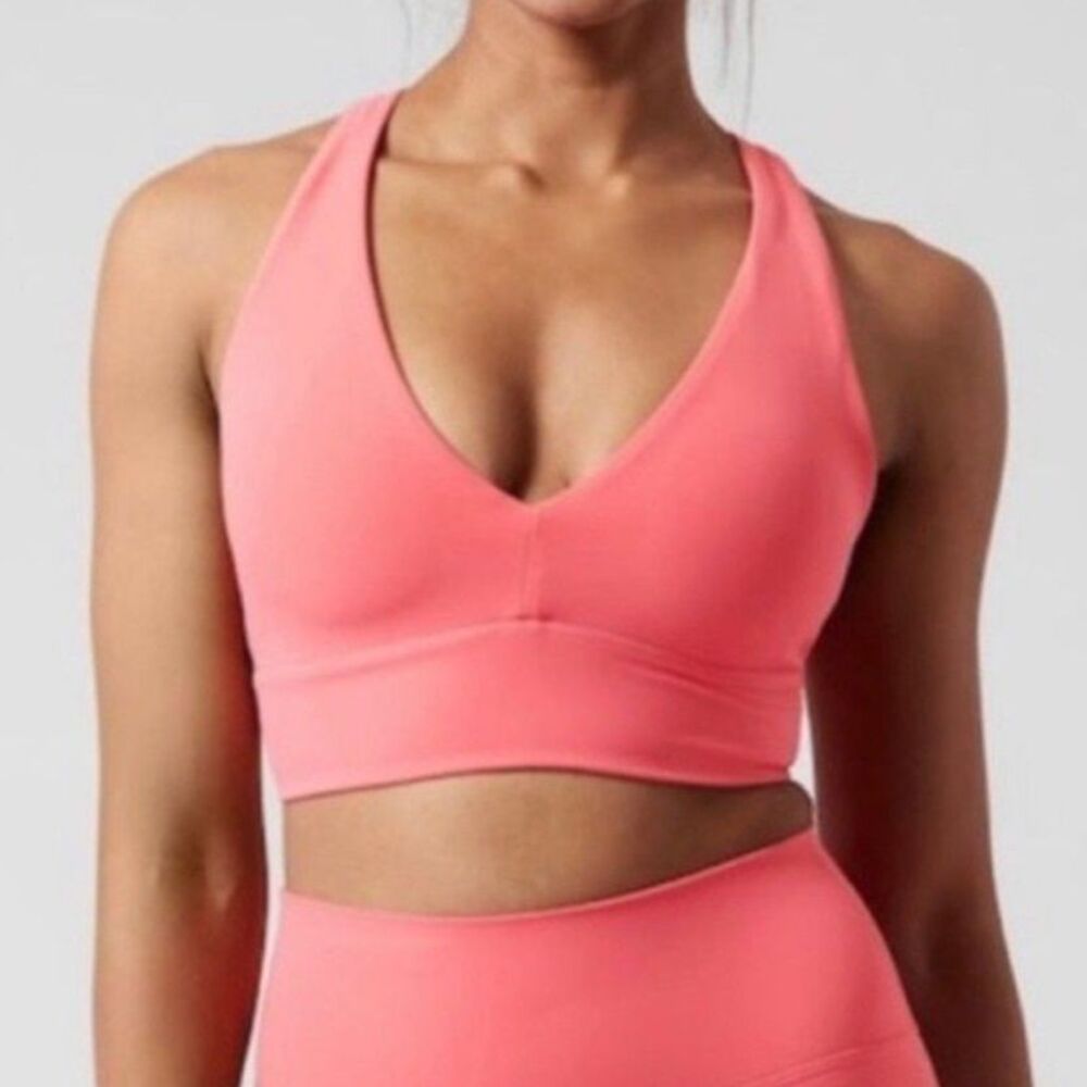 NWT Athleta Serenity Bra A-C Sports Bra in Coral Pink